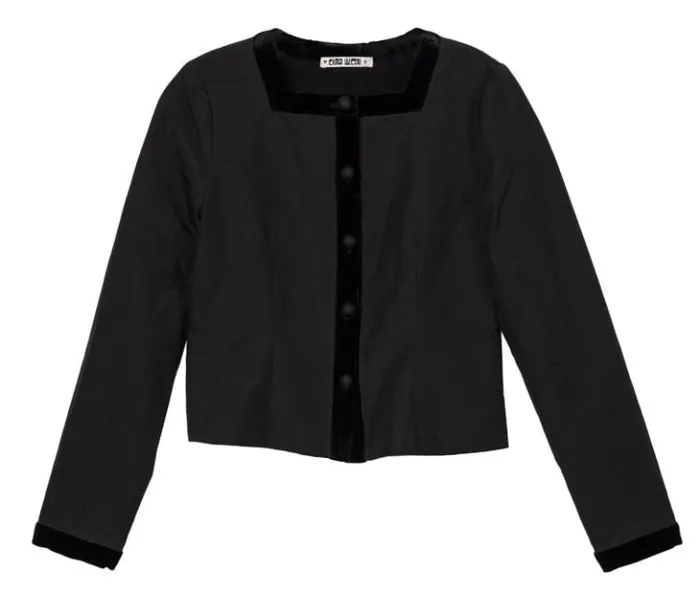 Margot Faille Velvet Trim Jacket Women Ciao Lucia Long Sleeve Tops