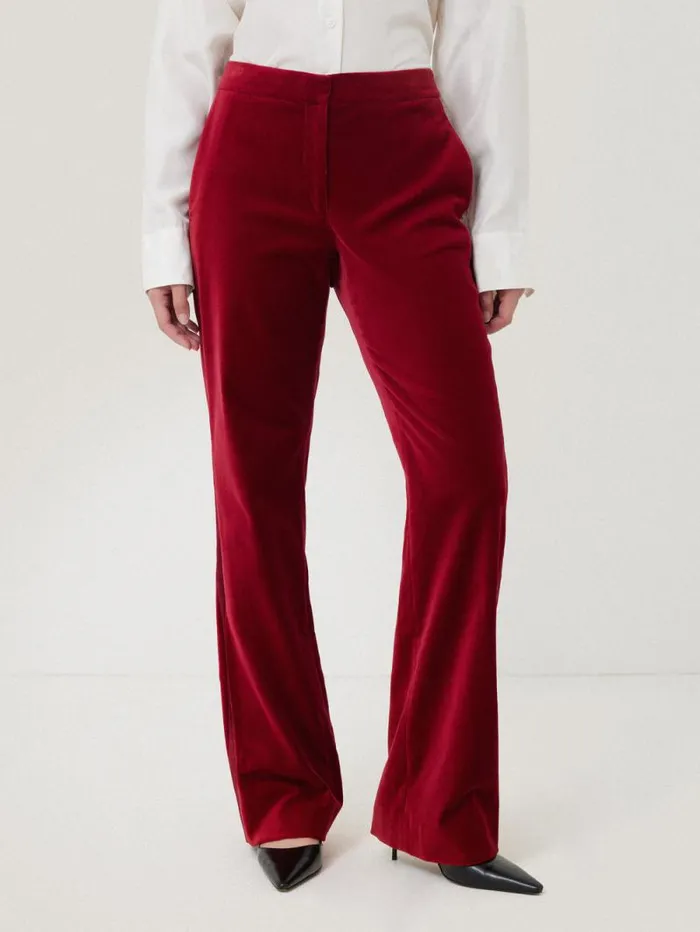 Mason Velvet Trouser Red Women Jigsaw Suits and Tailoring