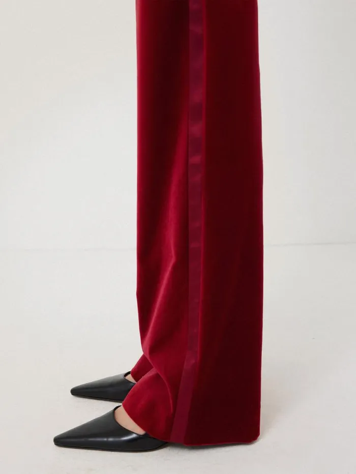 Mason Velvet Trouser Red Women Jigsaw Suits and Tailoring
