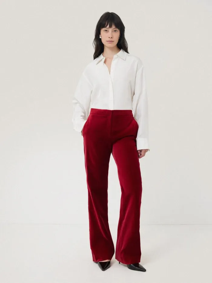 Mason Velvet Trouser Red Women Jigsaw Suits and Tailoring