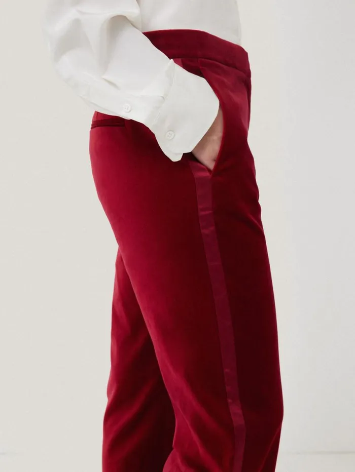 Mason Velvet Trouser Red Women Jigsaw Suits and Tailoring
