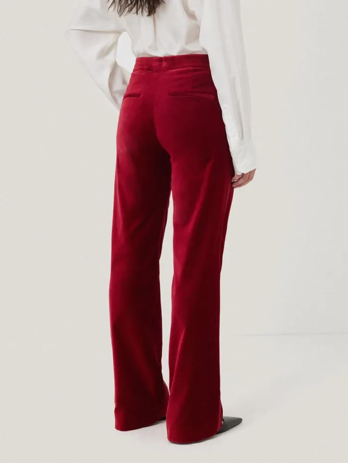 Mason Velvet Trouser Red Women Jigsaw Suits and Tailoring