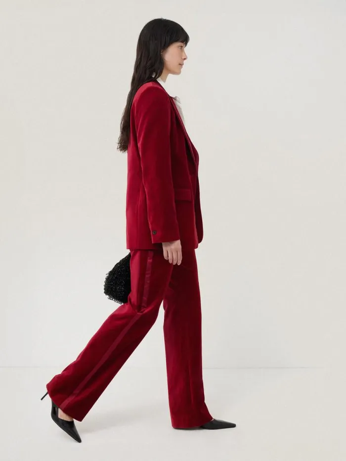 Mason Velvet Trouser Red Women Jigsaw Suits and Tailoring