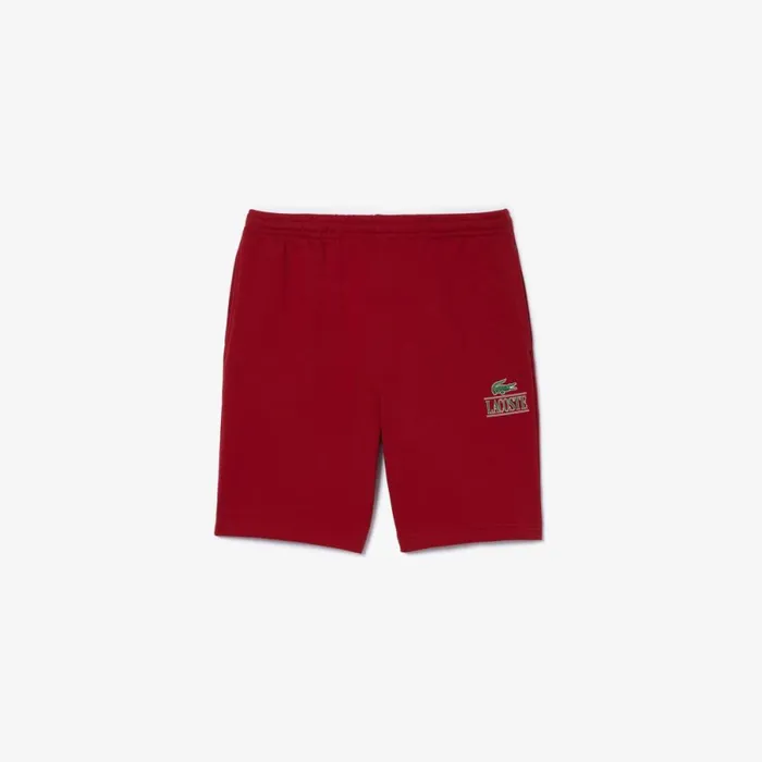 Matching Sets Men Lacoste Unisex Signature Print Shorts Bordeaux Ixx