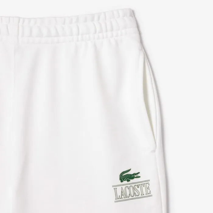 Matching Sets Men Lacoste Unisex Signature Print Shorts White 001