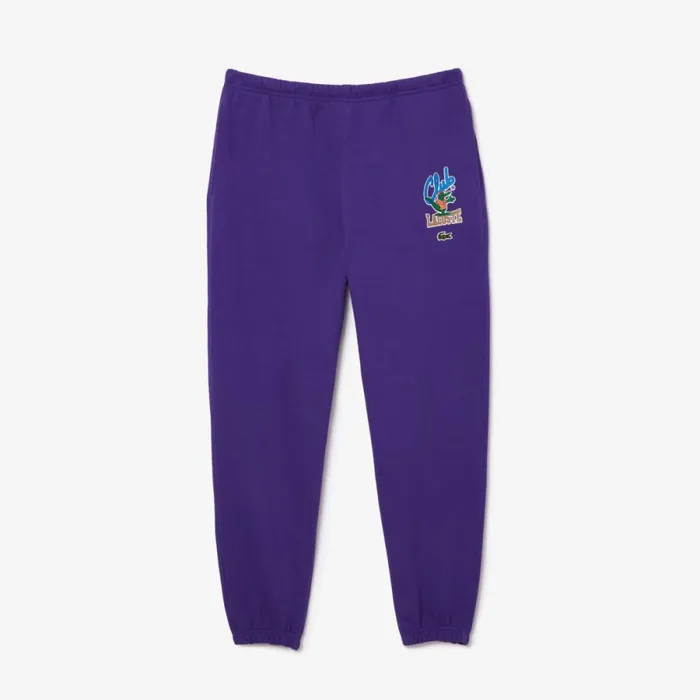 Matching Sets MenWomen Lacoste Unisex Iconic Print Sweatpants Acai Purple Sni