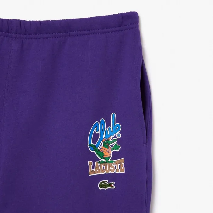 Matching Sets MenWomen Lacoste Unisex Iconic Print Sweatpants Acai Purple Sni