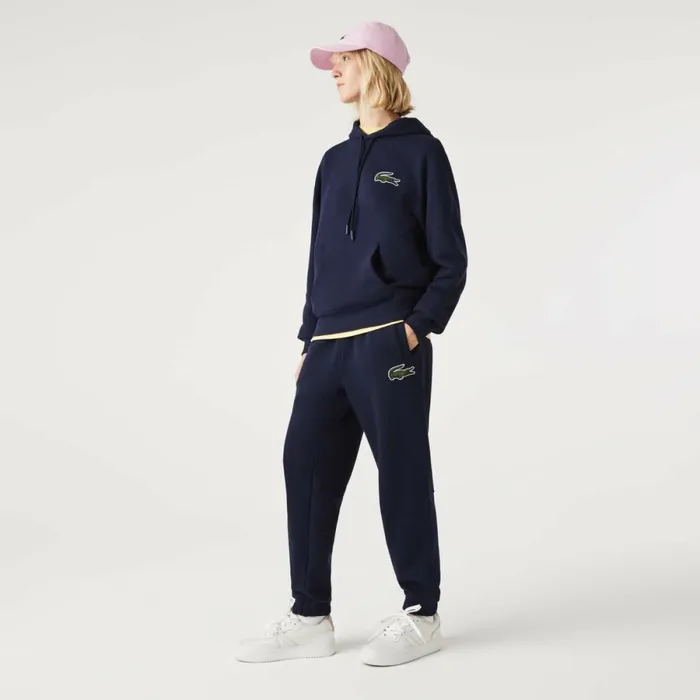 Matching Sets MenWomen Lacoste Unisex Organic Cotton Fleece Sweatpants Navy Blue 166
