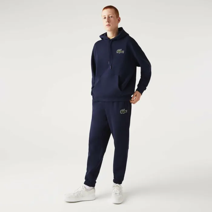 Matching Sets MenWomen Lacoste Unisex Organic Cotton Fleece Sweatpants Navy Blue 166