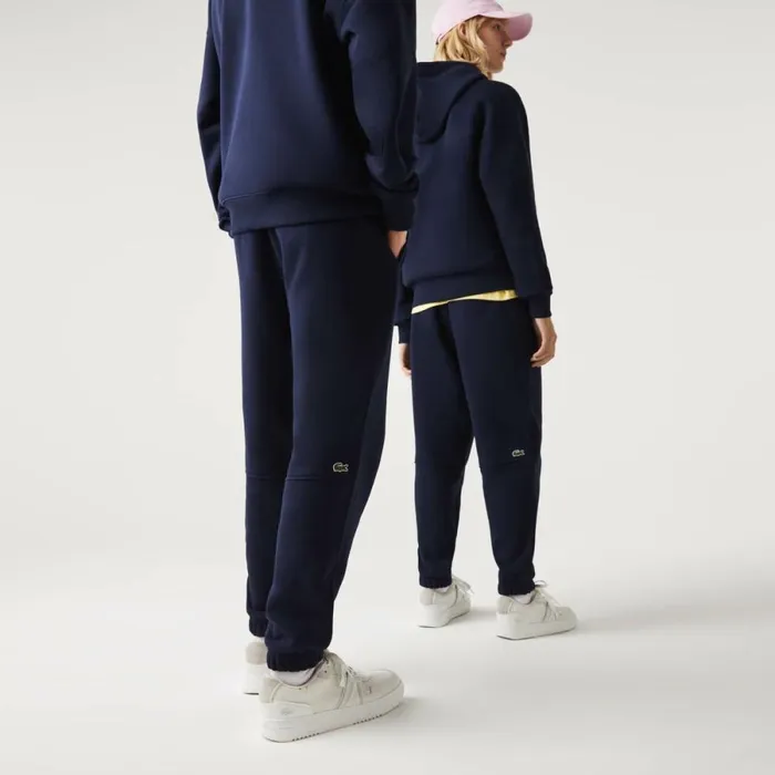 Matching Sets MenWomen Lacoste Unisex Organic Cotton Fleece Sweatpants Navy Blue 166