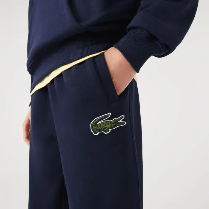Matching Sets MenWomen Lacoste Unisex Organic Cotton Fleece Sweatpants Navy Blue 166