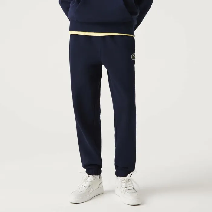 Matching Sets MenWomen Lacoste Unisex Organic Cotton Fleece Sweatpants Navy Blue 166