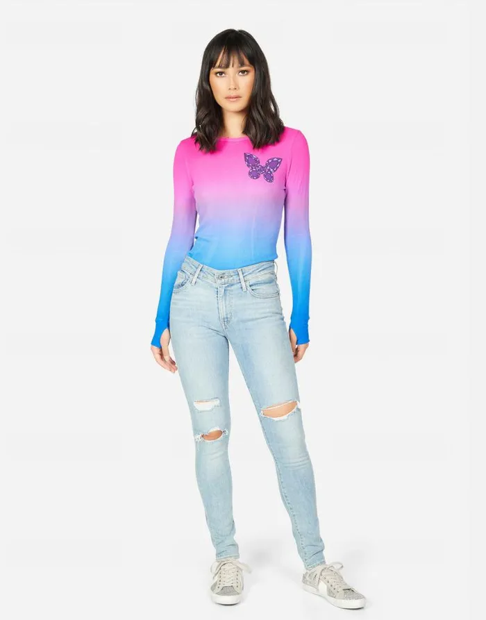 McKinley Diamond Butterfly Tropical Sorbet Women Lauren Moshi Long Sleeve