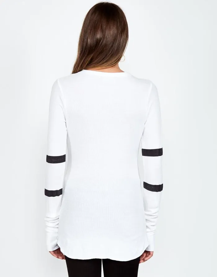 McKinley Pierced Biting Lip Face White Women Lauren Moshi Long Sleeve