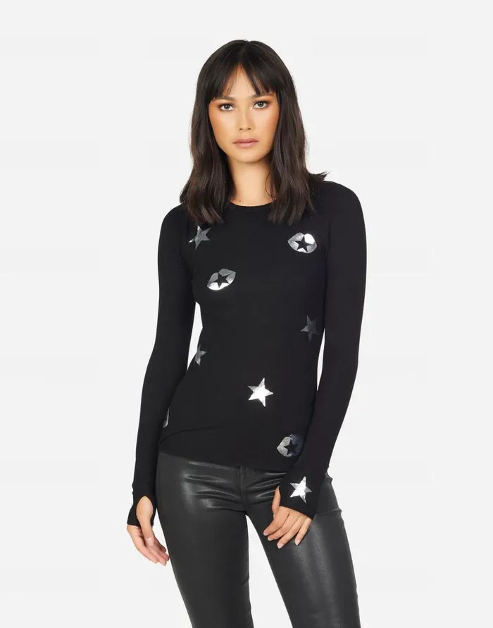 McKinley Star Lip Elements Black Women Lauren Moshi Long Sleeve