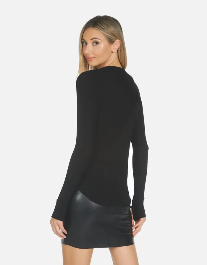 Mckinley X Beaded Chain Skull Black Women Lauren Moshi Long Sleeve
