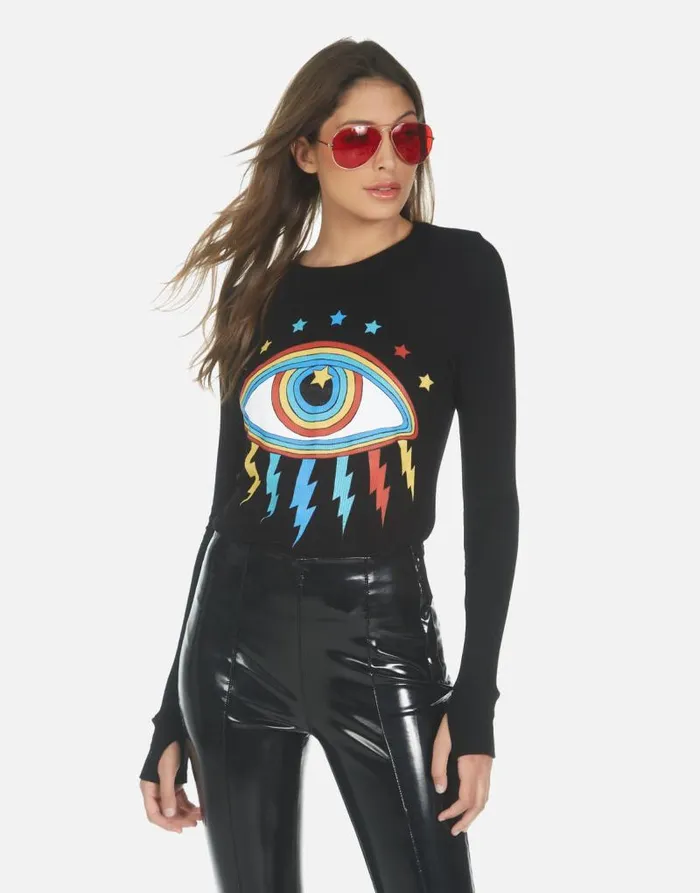 McKinley X Rainbow Lightning Eye Black Women Lauren Moshi Long Sleeve