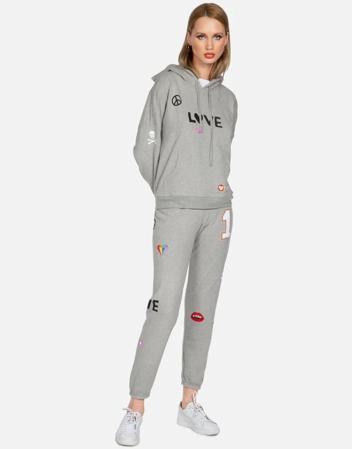 Melanie 1 Love Heather Grey Women Lauren Moshi Hoodies