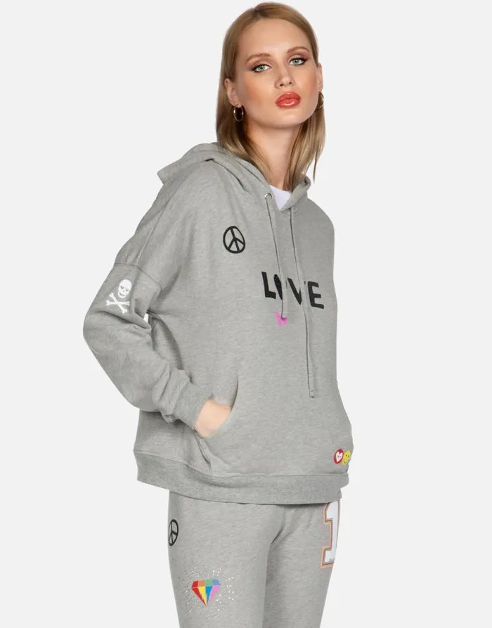 Melanie 1 Love Heather Grey Women Lauren Moshi Hoodies