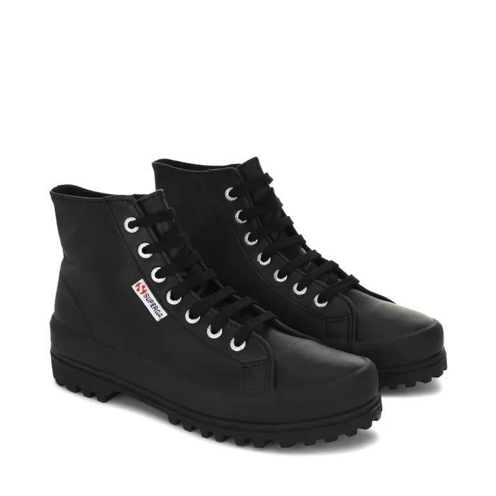 Men Ankle Boots Unisex 2341 ALPINA NAPPA Laced FULL BLACK Superga Ankle Boots