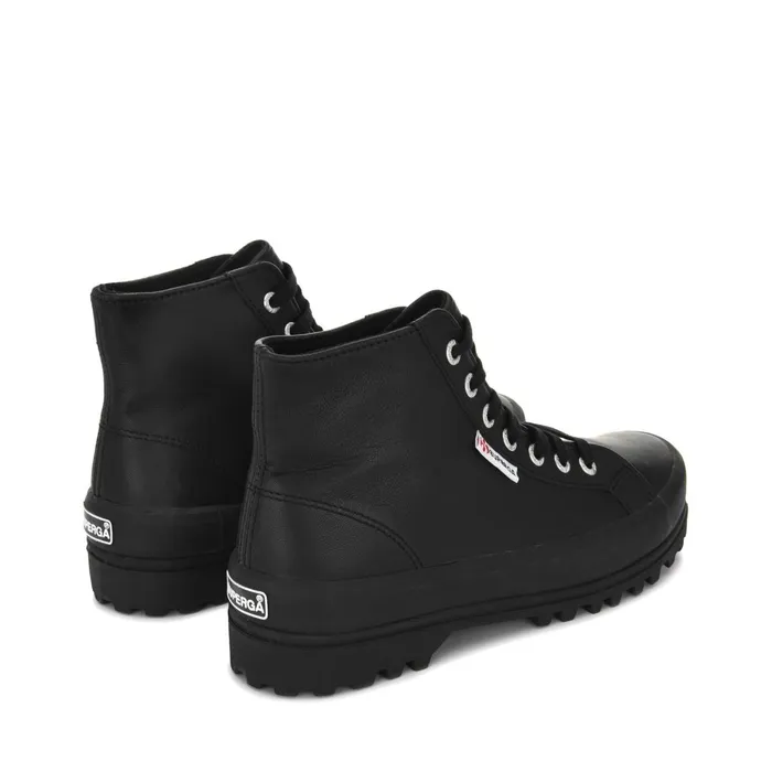 Men Ankle Boots Unisex 2341 ALPINA NAPPA Laced FULL BLACK Superga Ankle Boots