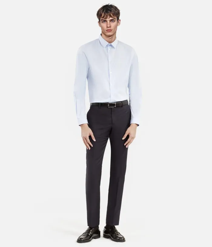 Men Blazers and Suits THE KOOPLES Navy Blue Wool Suit Pants Slim Fit
