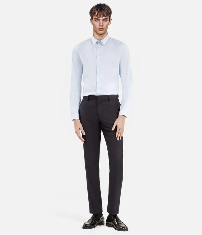 Men Blazers and Suits THE KOOPLES Navy Blue Wool Suit Pants Slim Fit