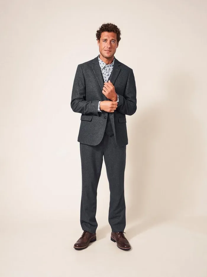 Men BLAZERS White Stuff Heath Waistcoat Charcoal Grey