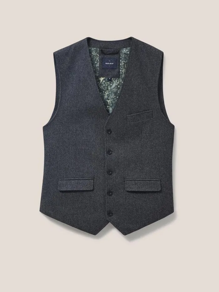Men BLAZERS White Stuff Heath Waistcoat Charcoal Grey