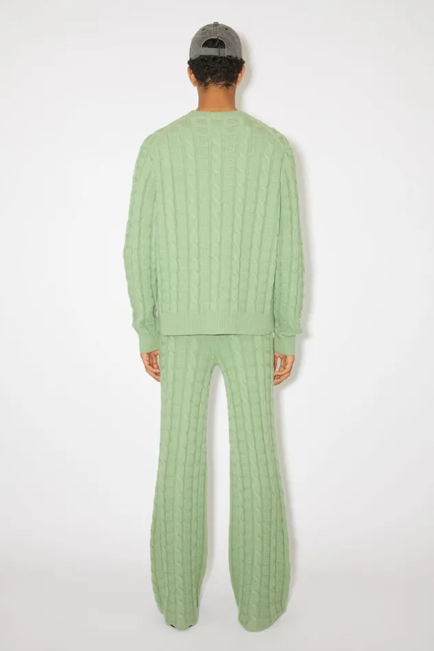 Men Cable Wool Trousers Sage Green Acne Studios Trousers