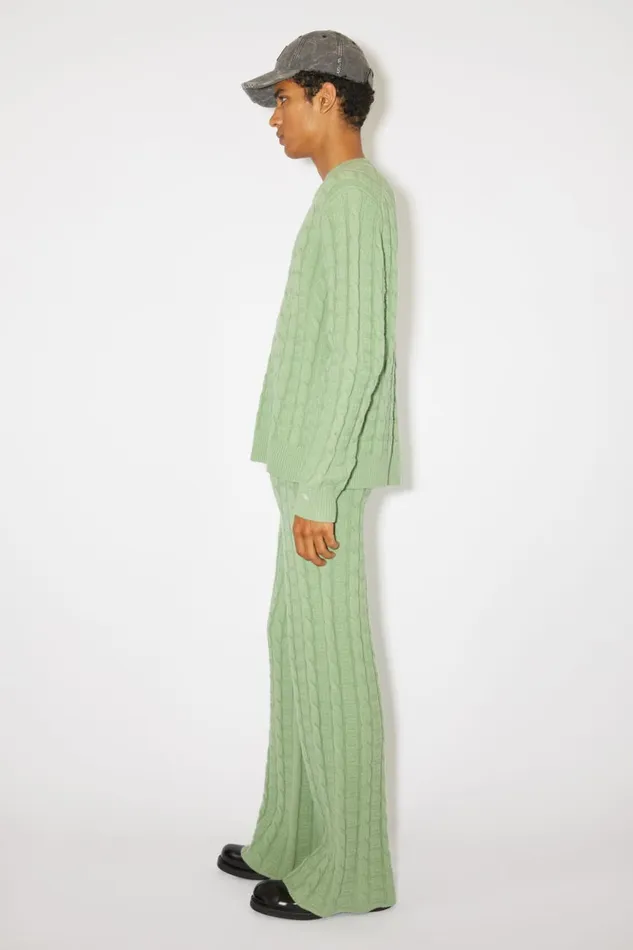 Men Cable Wool Trousers Sage Green Acne Studios Trousers