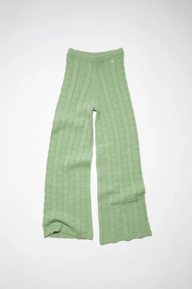 Men Cable Wool Trousers Sage Green Acne Studios Trousers