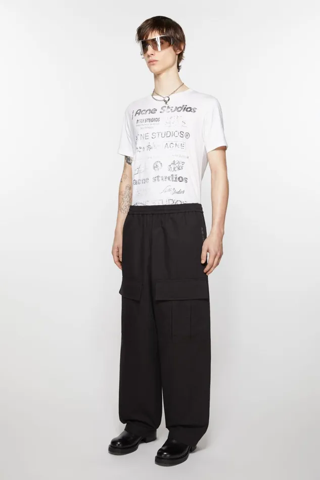 Men Cargo Trousers Black Black Acne Studios Trousers