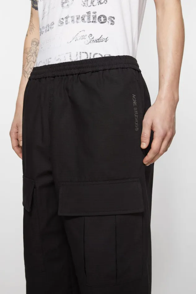 Men Cargo Trousers Black Black Acne Studios Trousers