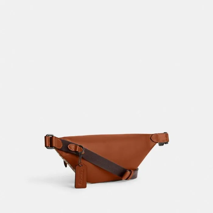 Men Charter Belt Bag 7 In Micro Signature Jacquard Cocoaburnished Amber Coach Belt Bags Men Charter Belt Bag 7 In Micro Signature Jacquard Cocoaburnished Amber Coach Belt Bags