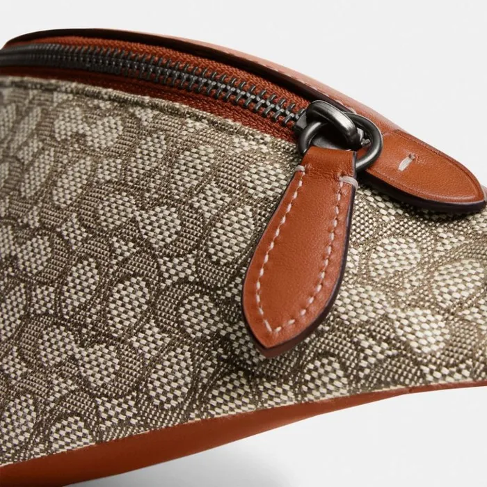 Men Charter Belt Bag 7 In Micro Signature Jacquard Cocoaburnished Amber Coach Belt Bags Men Charter Belt Bag 7 In Micro Signature Jacquard Cocoaburnished Amber Coach Belt Bags