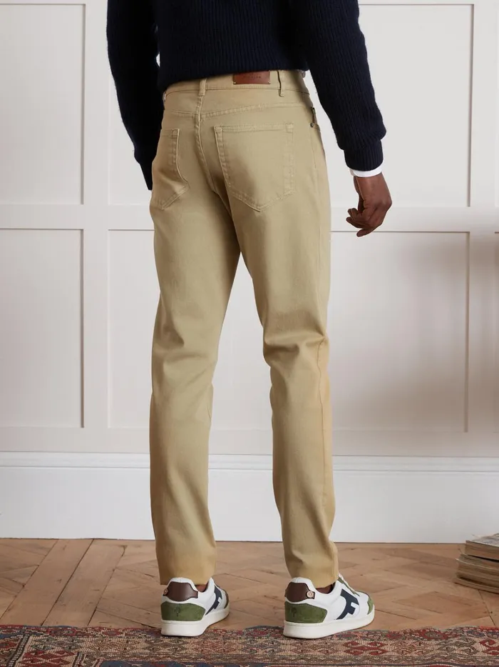 Men Clothing Cyrillus 5Pocket StraightLeg Jeans Beige Army