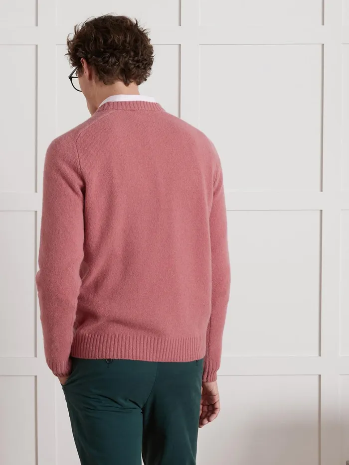 Men Clothing Cyrillus Man039s Merino Wool Sweater With Round Neckline Vieux Rose