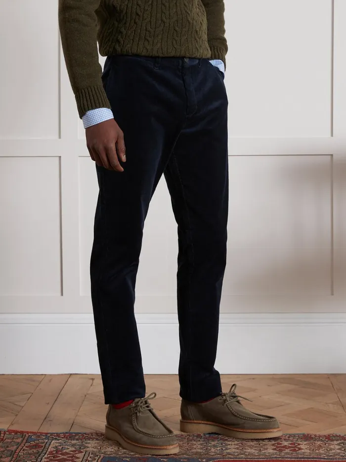 Men Clothing Cyrillus Regular Corduroy Chinos Marine