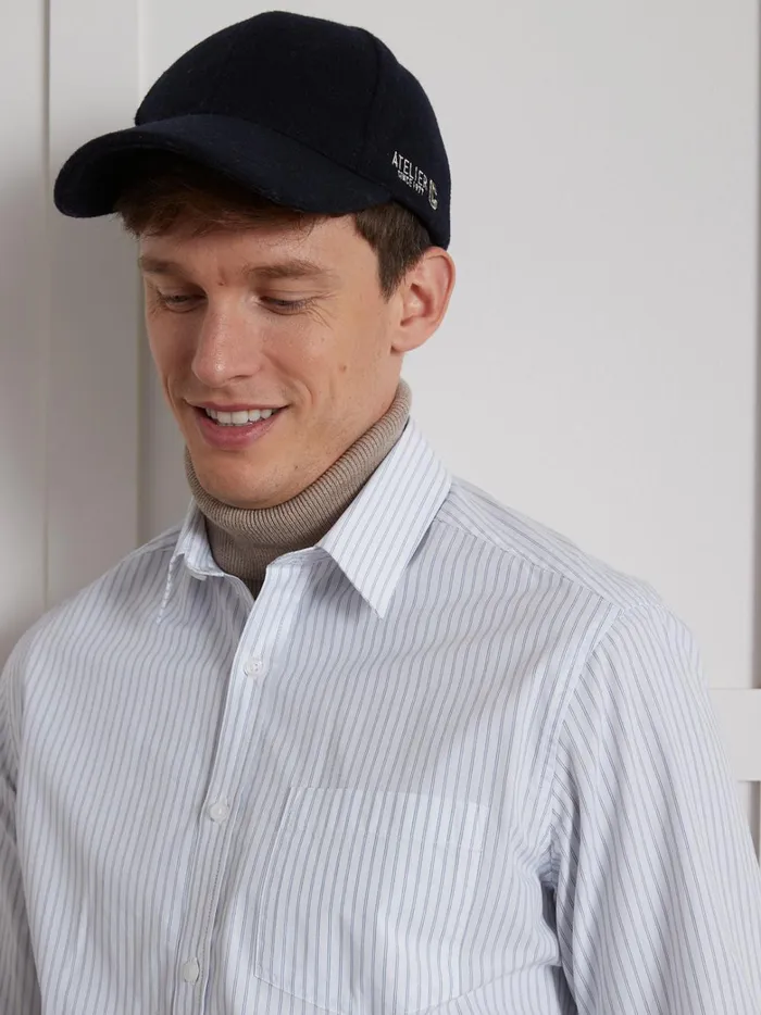 Men Clothing Cyrillus Regular Fit Shirt With Narrow Stripes Rayure Fantaisie