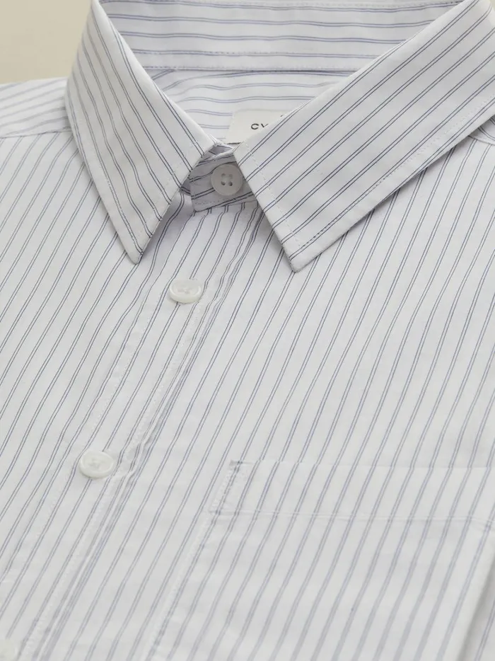 Men Clothing Cyrillus Regular Fit Shirt With Narrow Stripes Rayure Fantaisie