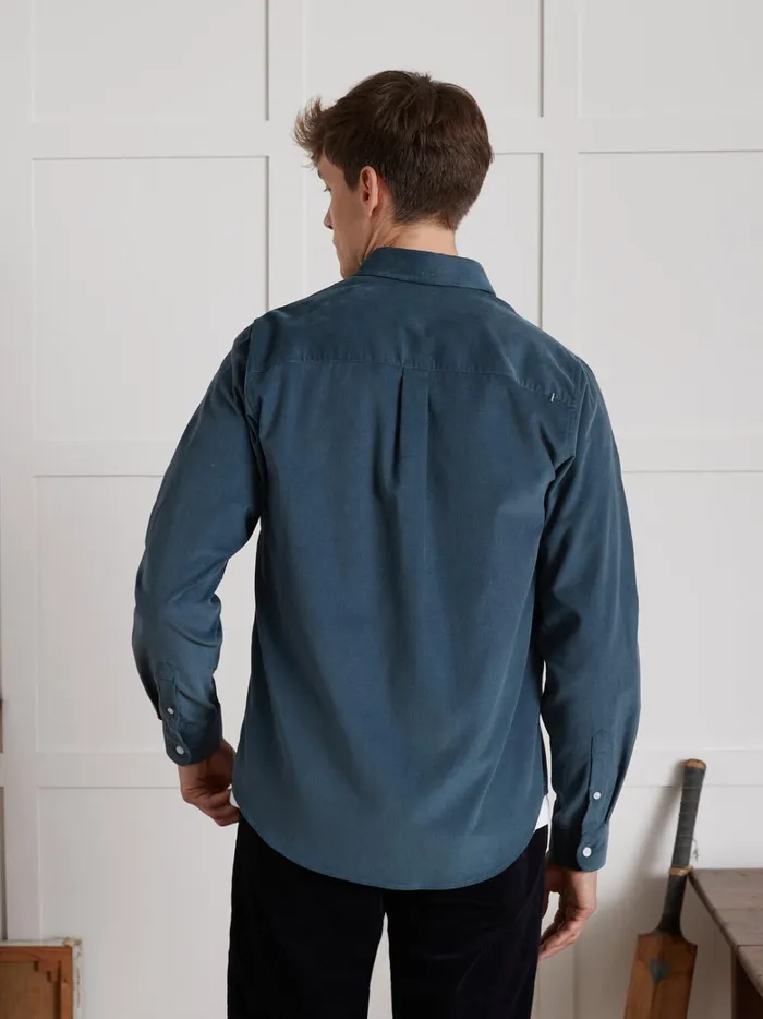Men Clothing Cyrillus Yvoy Needlecord Shirt 8211 The Faguo Collection Bleu Jeans