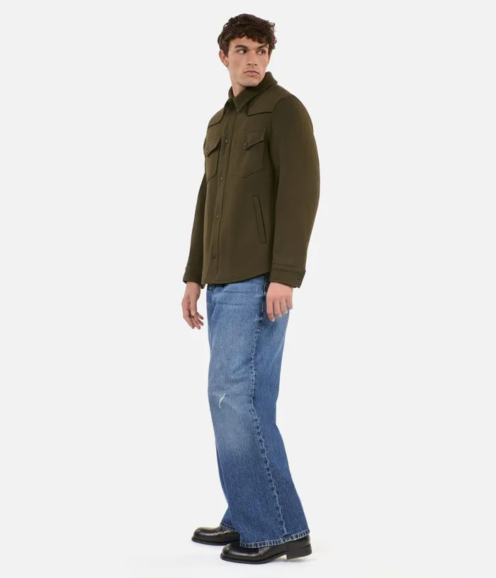 Men Coats and Jackets THE KOOPLES Khaki Overshirtstyle Jacket