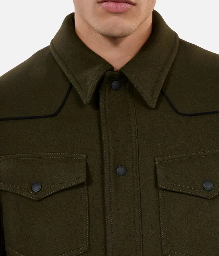 Men Coats and Jackets THE KOOPLES Khaki Overshirtstyle Jacket
