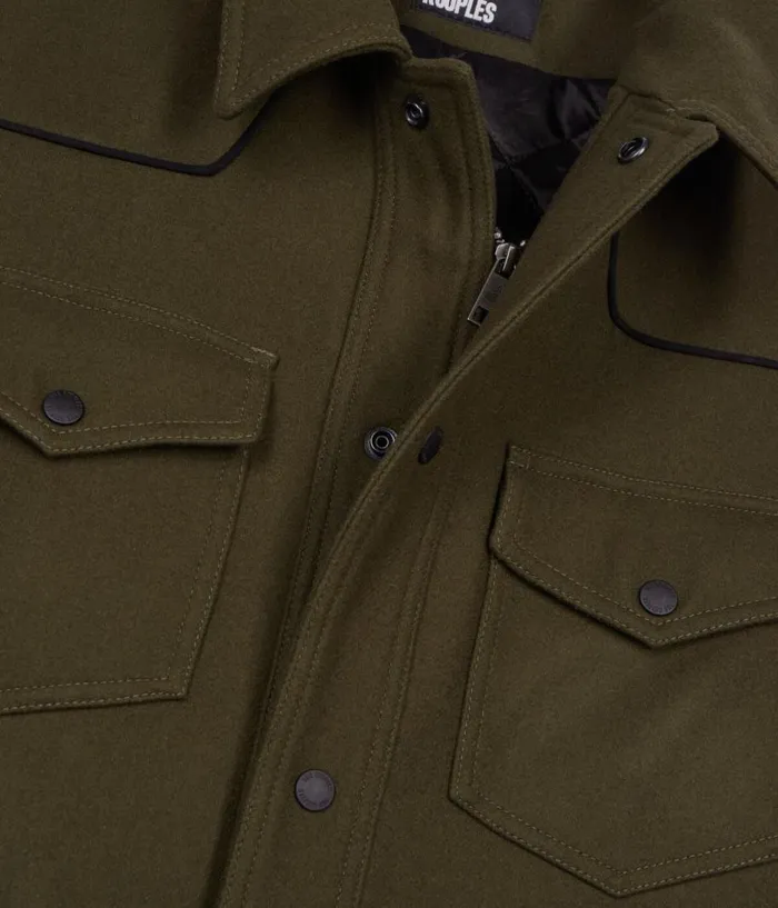 Men Coats and Jackets THE KOOPLES Khaki Overshirtstyle Jacket