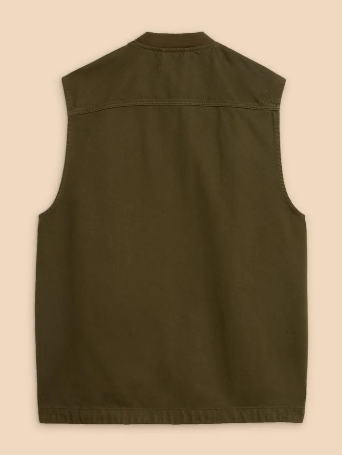 Men COATS and JACKETS White Stuff McCarthy Gilet Khaki Green Men COATS and JACKETS White Stuff McCarthy Gilet Khaki Green
