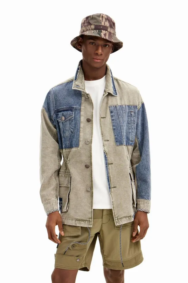 Men Coats And Jackets Desigual Hybrid Parka Jacket