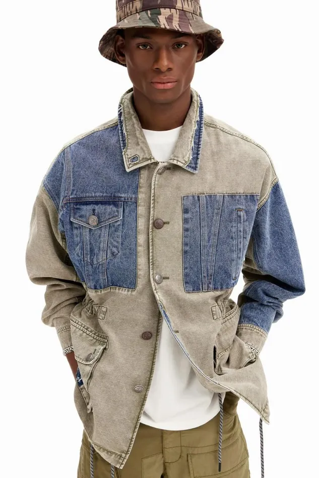 Men Coats And Jackets Desigual Hybrid Parka Jacket
