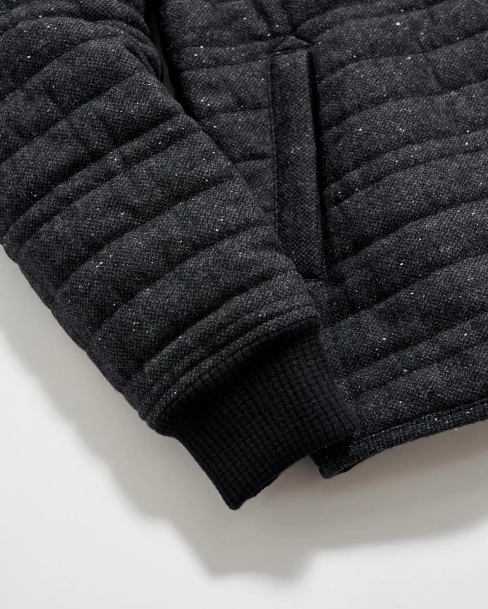 Men Collegiate Bomber Black Tweed Billy Reid Jackets and Outerwear