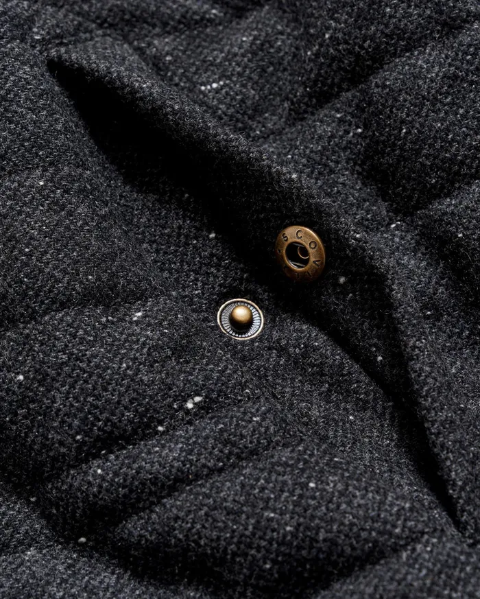 Men Collegiate Bomber Black Tweed Billy Reid Jackets and Outerwear